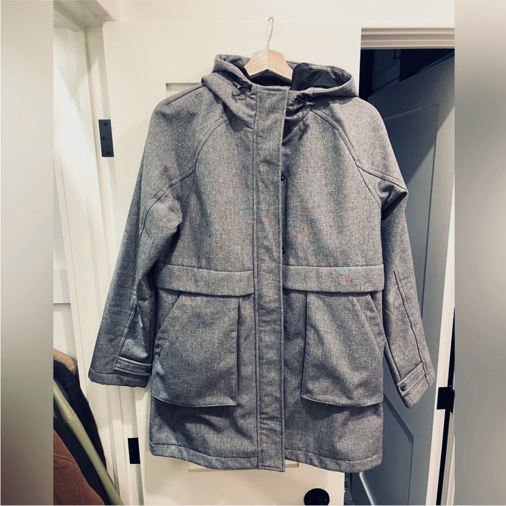 Joe Fresh Women’s Hooded Grey insulated Fall and spring Jacket, grey, small